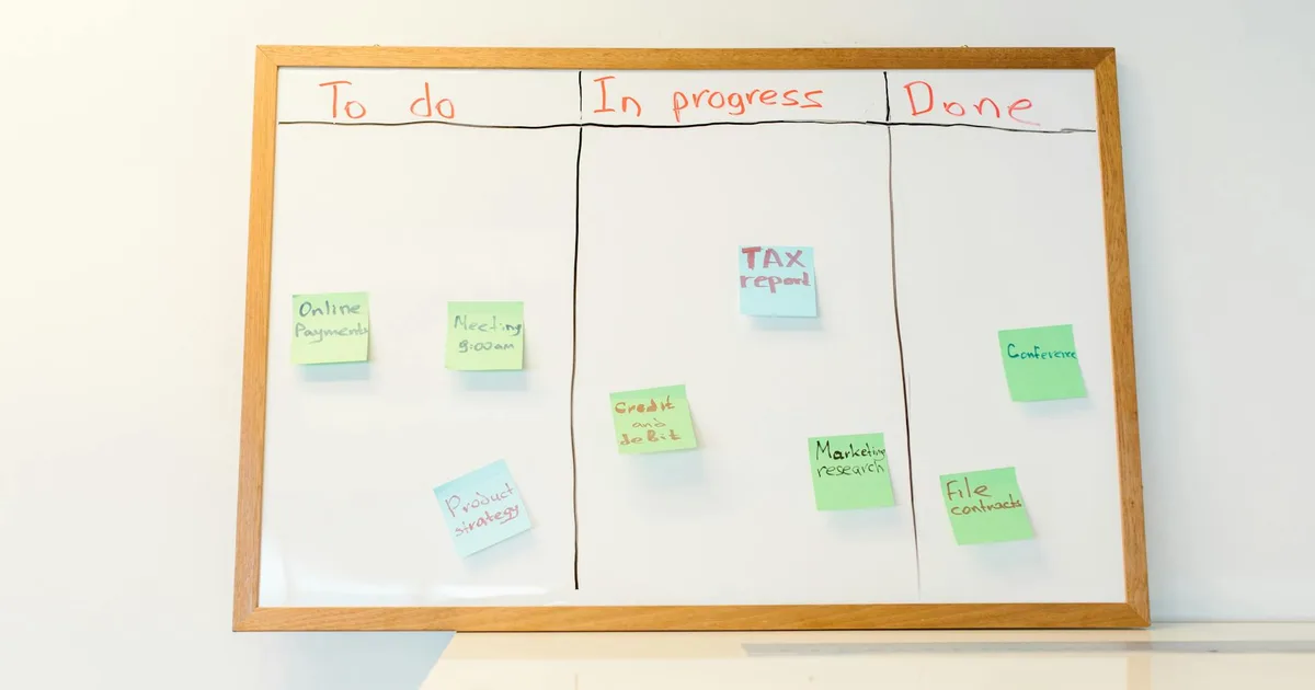 Pizarra de tareas tipo kanban usada para organizar un acceso a Trello