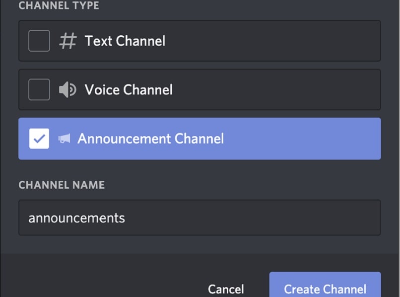 crear un canal de anuncios en discord